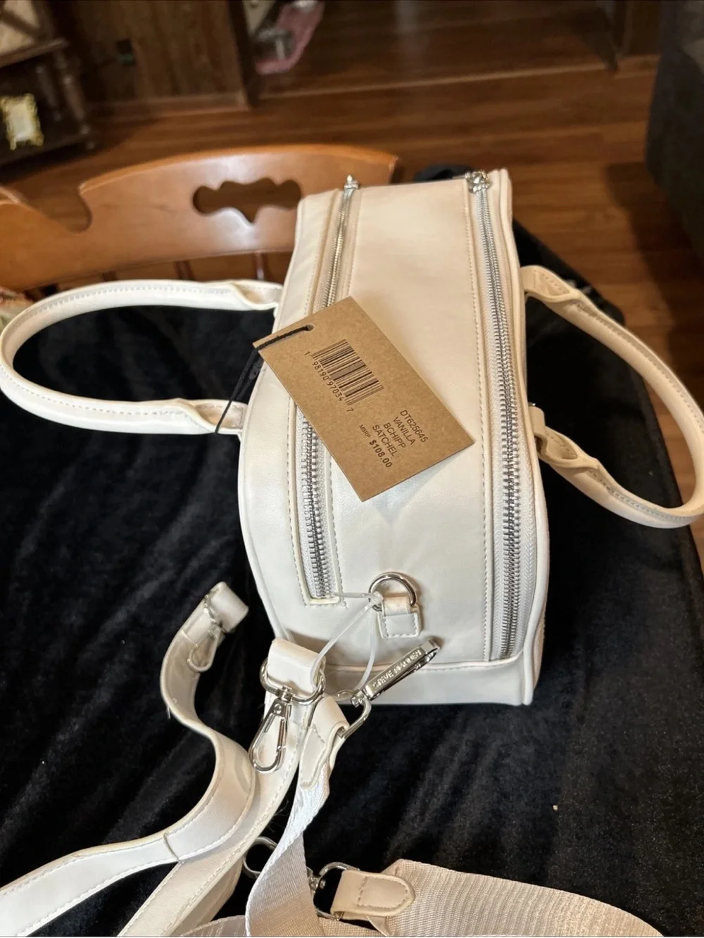 Steve Madden vanilla double zip crossbody bag